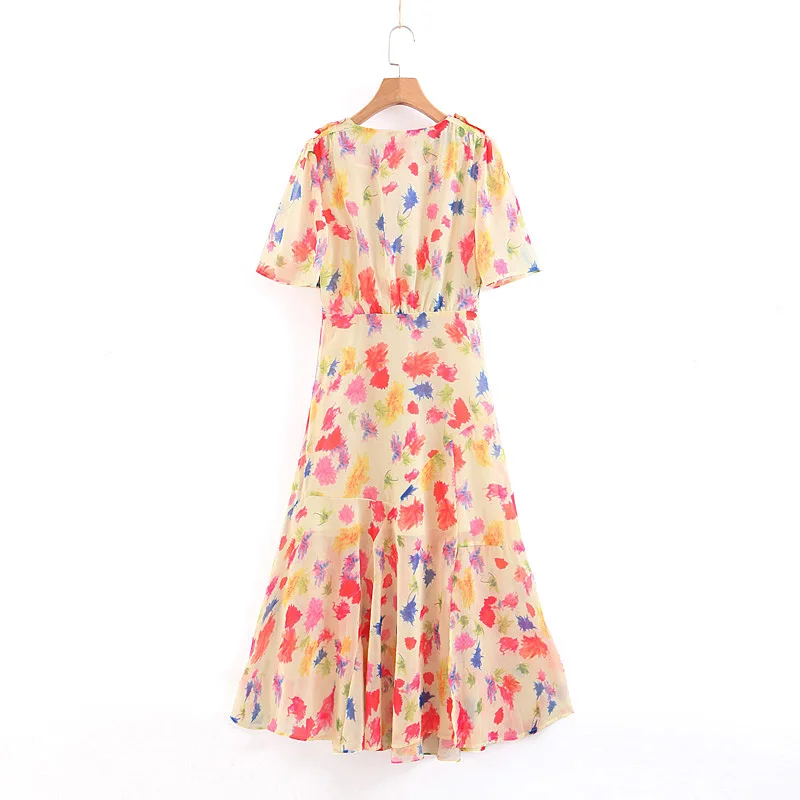 GLAUKE женские европейские блоггеры Ретро декольте лента ослепительный цвет Краска