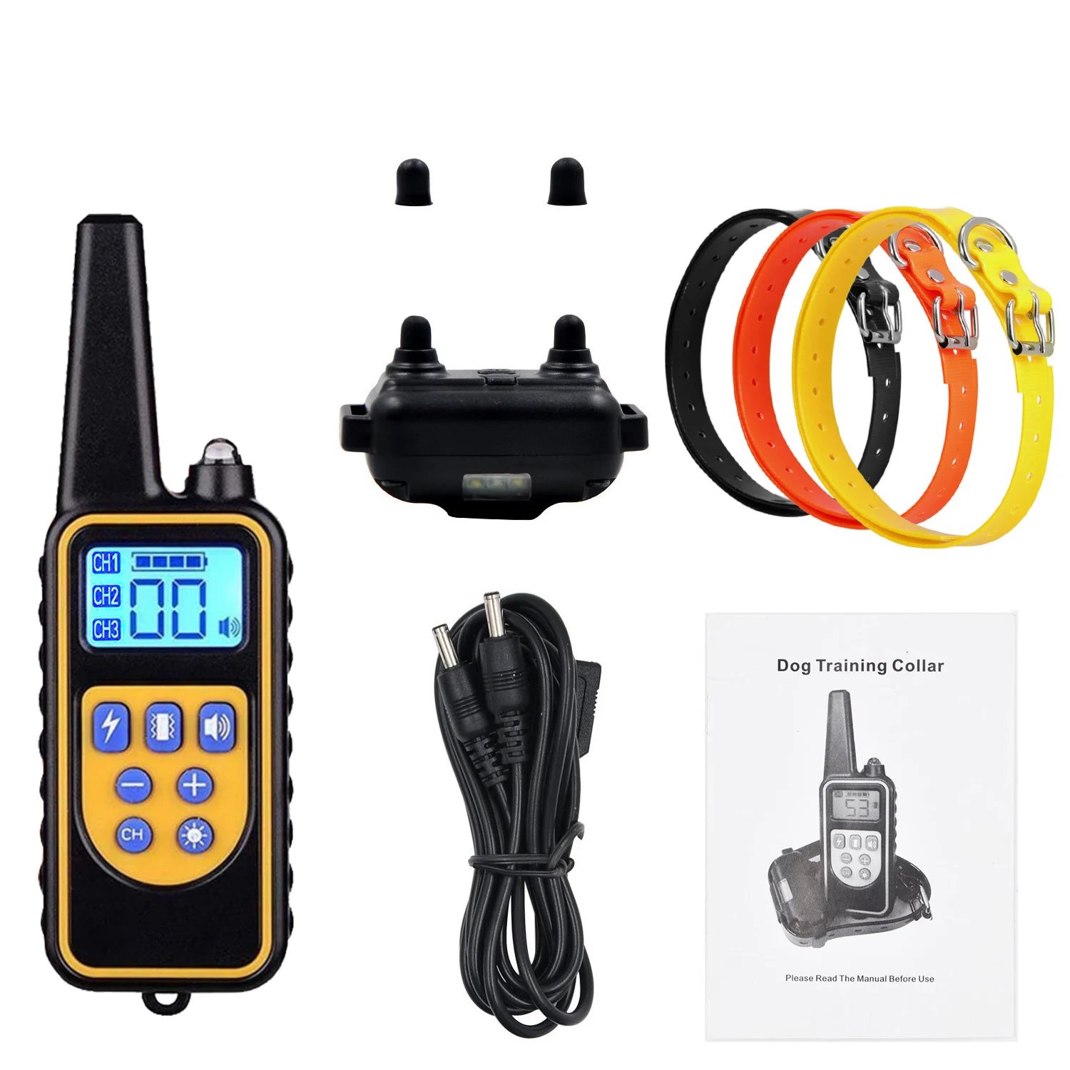 Тренировочный ошейник для собак 3 шт. с дистанционным управлением дальность 800