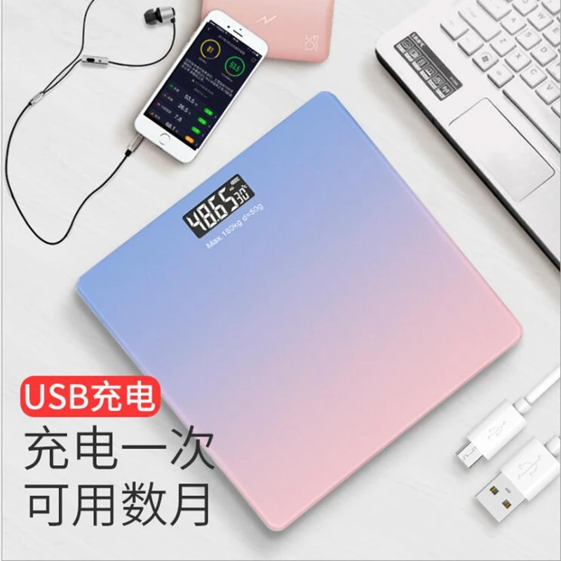 Зарядка от USB мини-электронная шкала взвешивания человеческое тело Весы