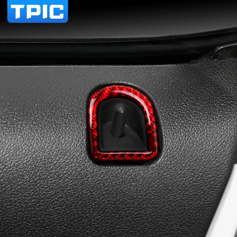 TPIC для Ford Mustang 2009-2013 наклейки из углеродного волокна автомобильный фиксатор замка двери Кнопка рамка-накладка крышка отделка автомобиля Стайлинг Аксессуары