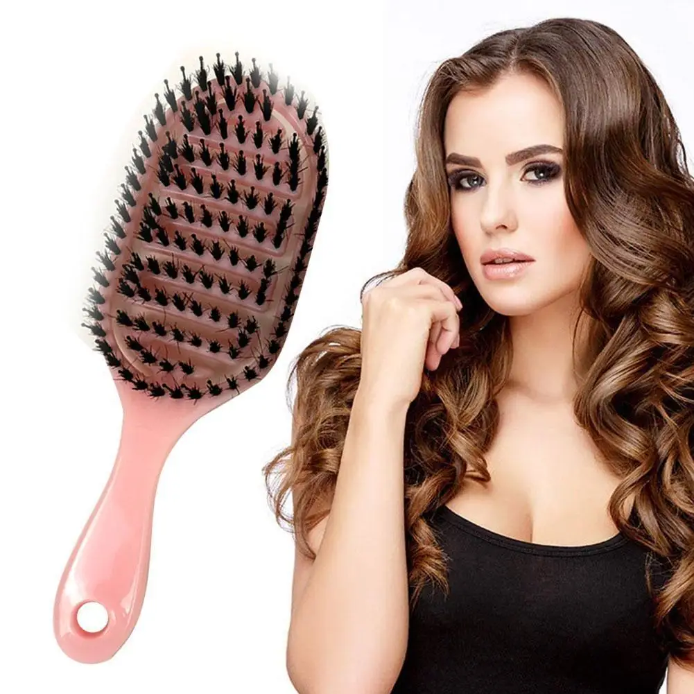 

Women Hair Brush Scalp Massage Comb Hairbrush Bristle&nylon Detangle Brush HaiWordressing Styling For Salon Wet Hair Tools O1F0
