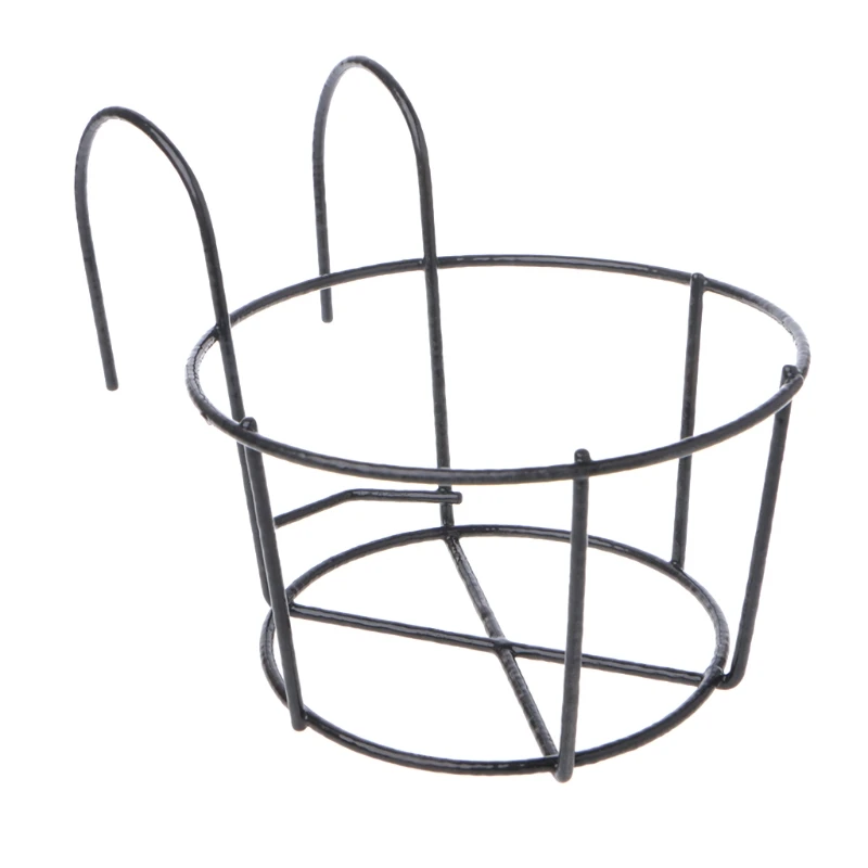 

Hanging Plant Iron Racks Balcony Round Flower Pot Rack Railing Fence Outdoor