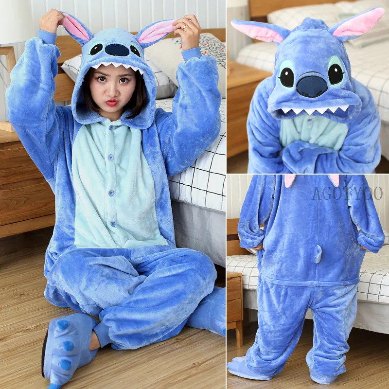 

Adults Animal Onesies Stitch Pajamas Sets Sleepwear Women Men Winter Unisex Unicornio Costumes Cartoon Flannel Unicorn Pajamas