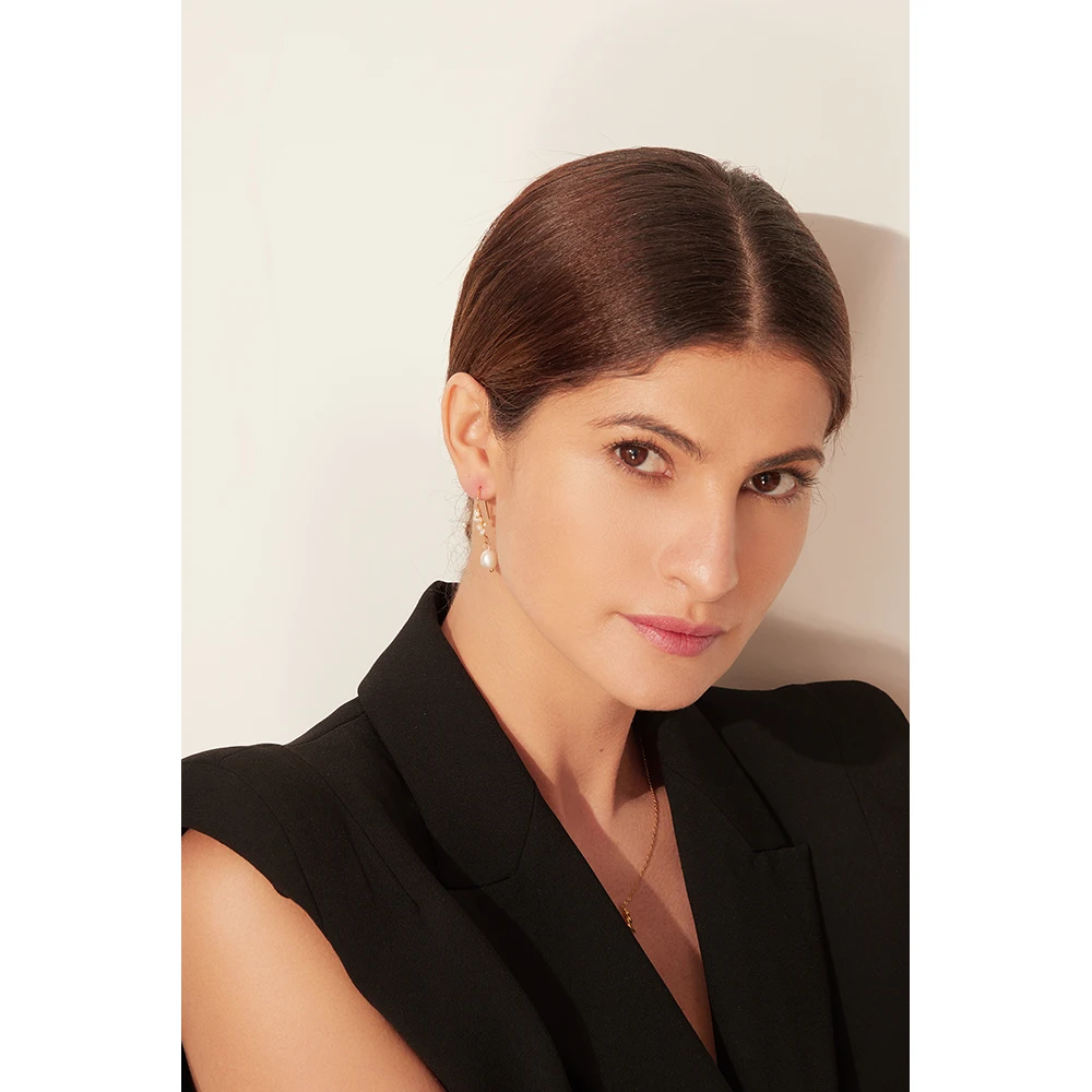 Yhpup модные оригинальные натуральные жемчужины Висячие Серьги Медь Роскошные