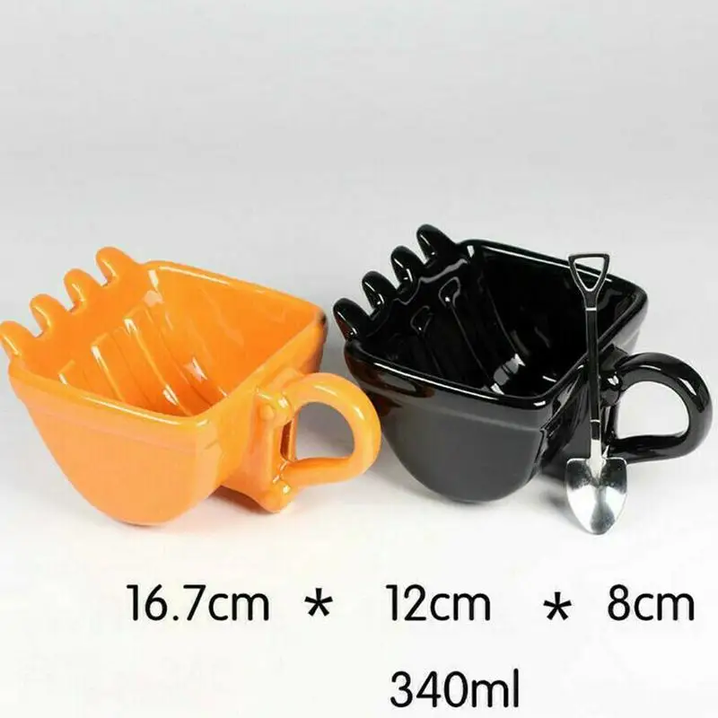 

340Ml Grappige Mokken Graafmachine Emmer Model Koffie Keramische Koffie Voor Mok Mokken Voor Beste Cups Ca Creative Dessert G2J4