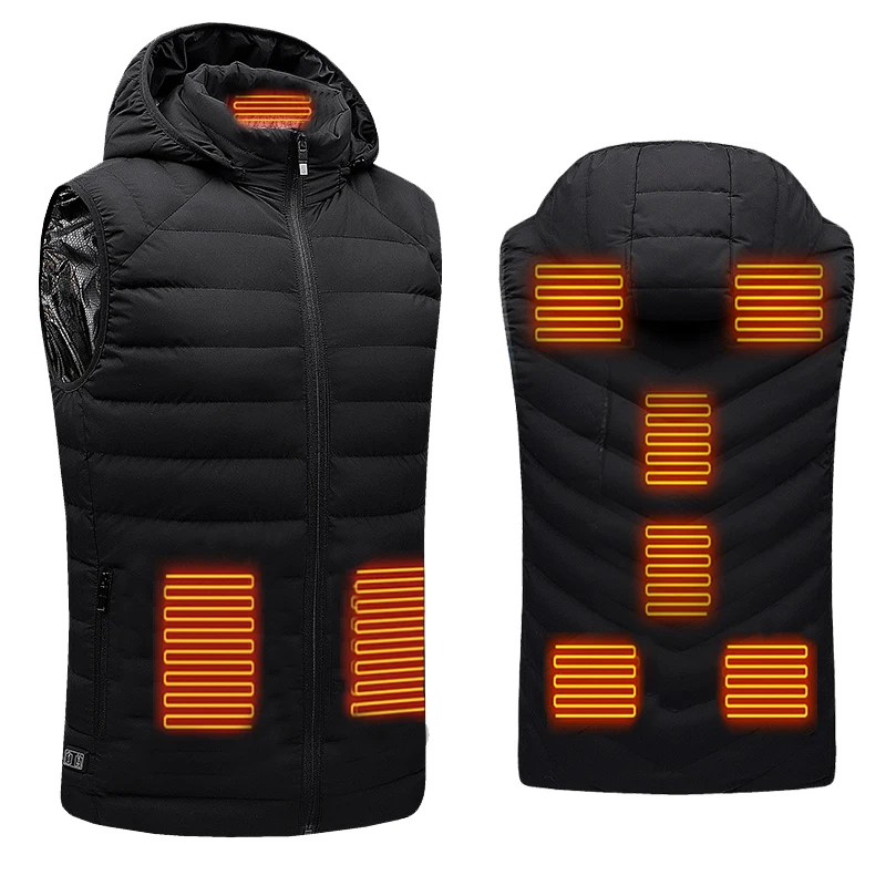 

Men Women Heating hooded vest Removable Smart heating Cotton Vest USB Infrared Electric Heating Vest Outdoor Winter Warm Jacket