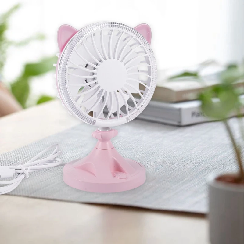 Цветной мини USB Перезаряжаемый вентилятор с воздушным охлаждением в форме кошки