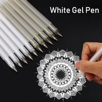 1pcs white gel pen 0 8mm line fine tip sketching pens for artistsblack papers drawing design illustration art supplies