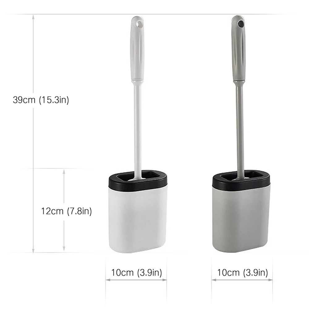 

Silicone Toilet Brush Wall Mount Flat Head Soft Bristles Brush With Holder Household Bathroom WC Gap Quick Drain Cleaning Brush