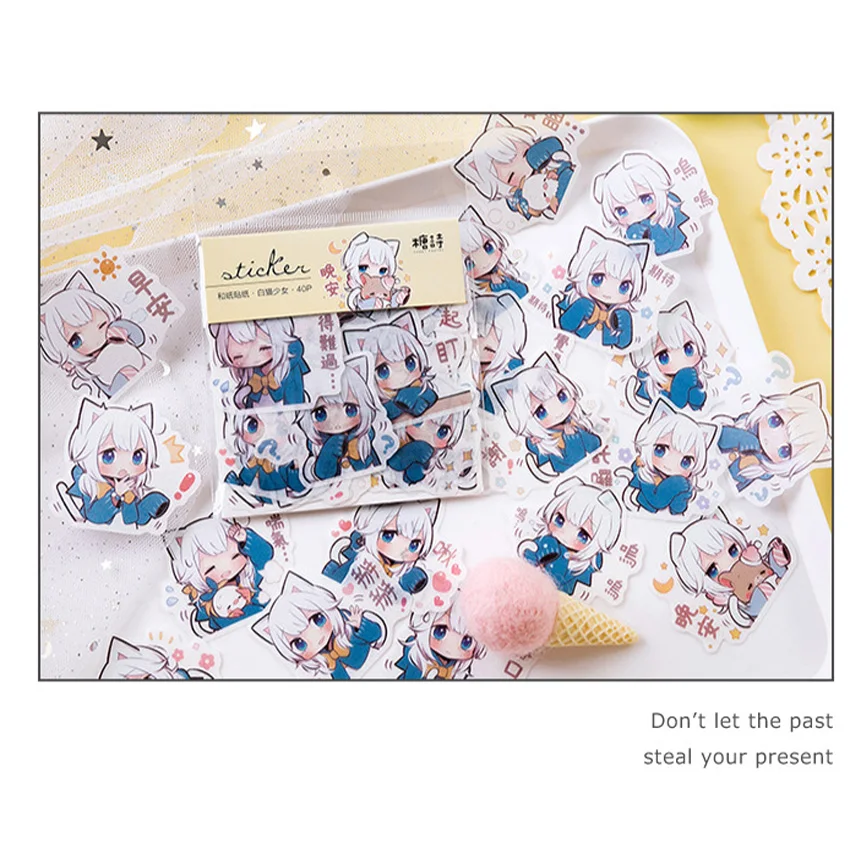 40 шт./лот серия японских девушек мини бумажные стикеры украшения Diy альбом
