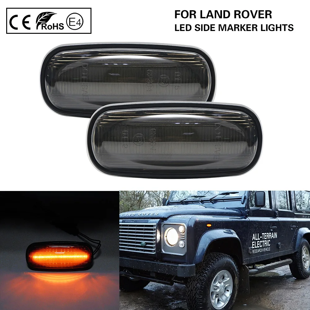 2X Копченый светодиодный Авто Боковой габаритный фонарь поворота светильник для