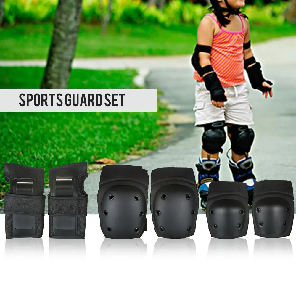 

Lixada New 6Pcs Protection Brace Cycling Roller Skating Skateboard Elbow Knee Pads Set Sports Safety Wrist Safety Protective Pad