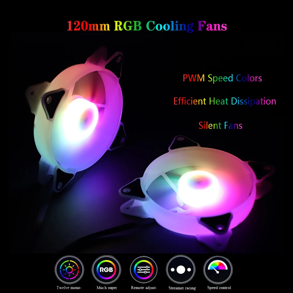 Wovibo 120 мм чехол вентилятор вентиляторы RGB Adajust Argb Mute кулер ПК компьютер 6PIN