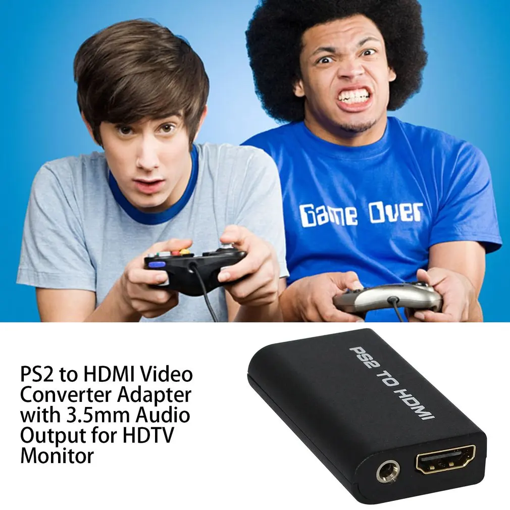 Для PS2 к HDMI видео конвертер адаптер с 3 5 мм аудио Выход для HDTV монитор|Запасные