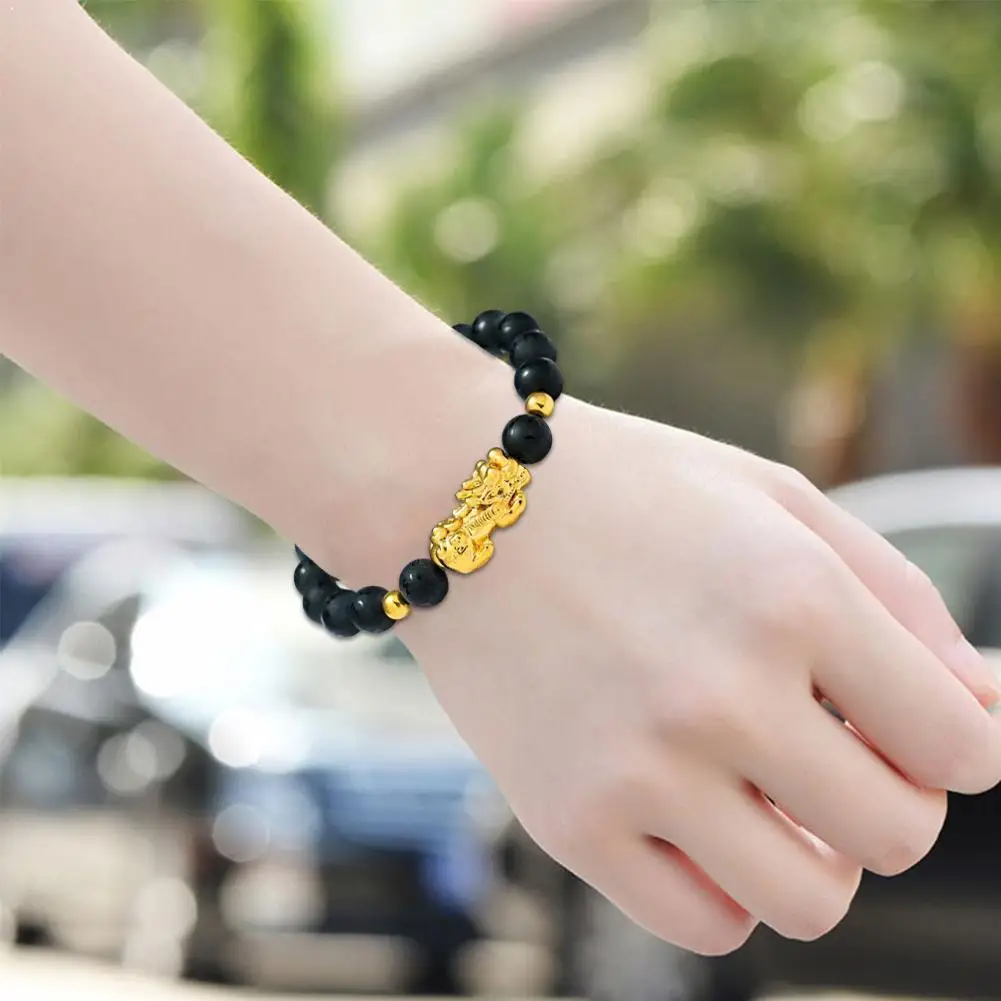 Feng Shui обсидиан браслет бусы богатство счастливое здоровье богатый счастливый