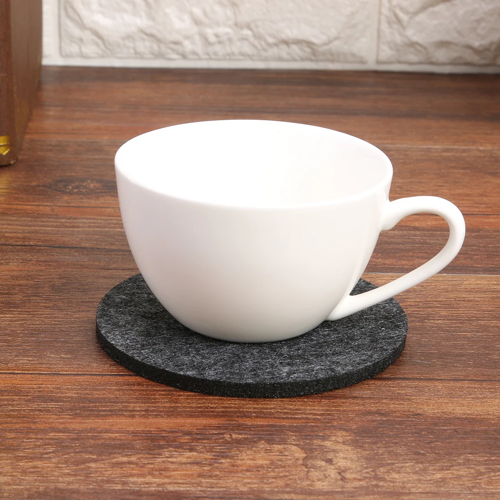 

10/20PCS Felt Slice Cup Mat Natural Round Coaster placemat Heat-resistant Tea Coffee Mug Drink Pad For Kitchen Decoration
