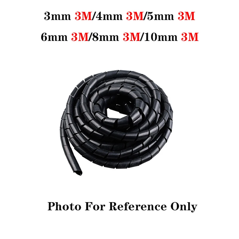 

3mm/4mm/5mm/6mm/8mm/10mm New Spiral Wrap Sleeving Tube Flame Retardant Cable Protective Sleeve Band Winding Pipe Wire Sleeves