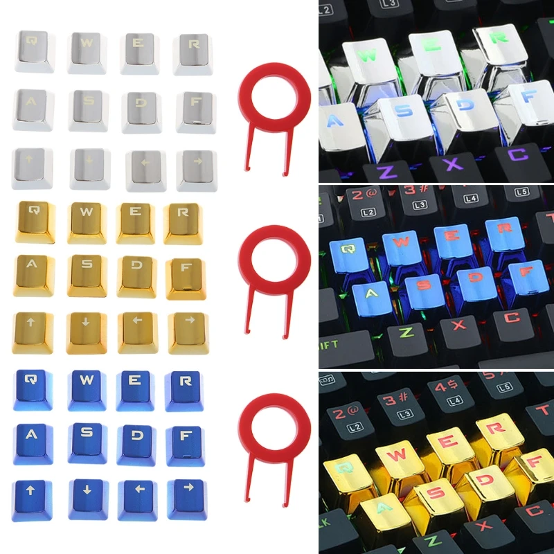 

Metal Coating PBT 12 Keycaps for Mechanical Keyboard with Keycap Puller