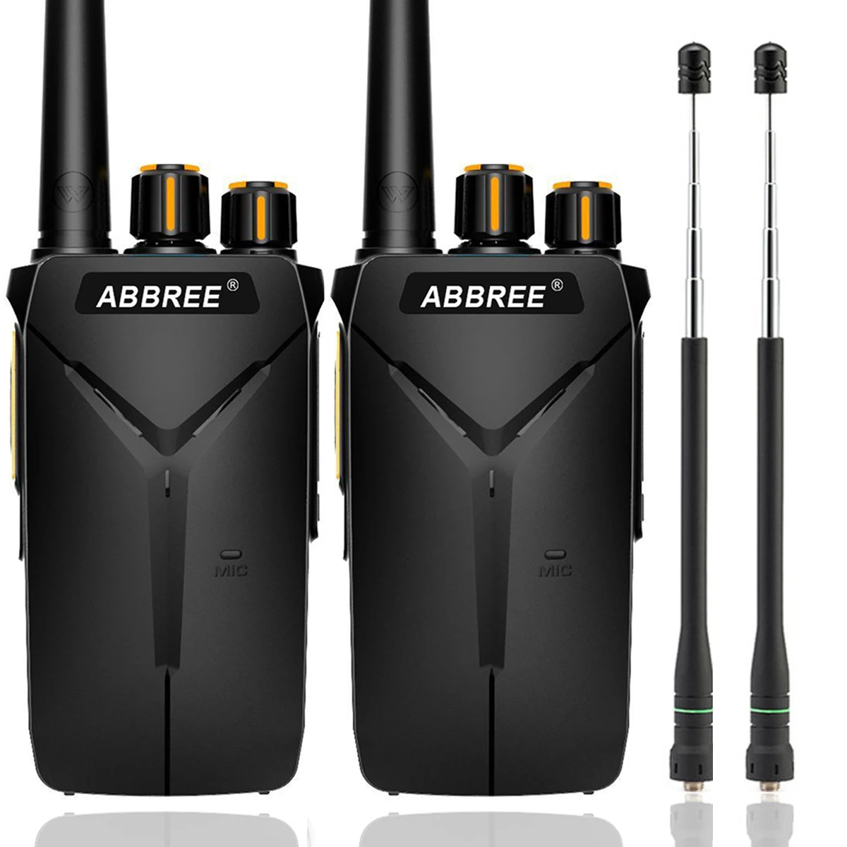 add antenna 2 шт. ABBREE AR-F1 10 км Большая дальность мощная рация Портативный CB 5 Вт UHF 400-470 МГц любительский двухполосный радиоприемник - Цвет: add antenna