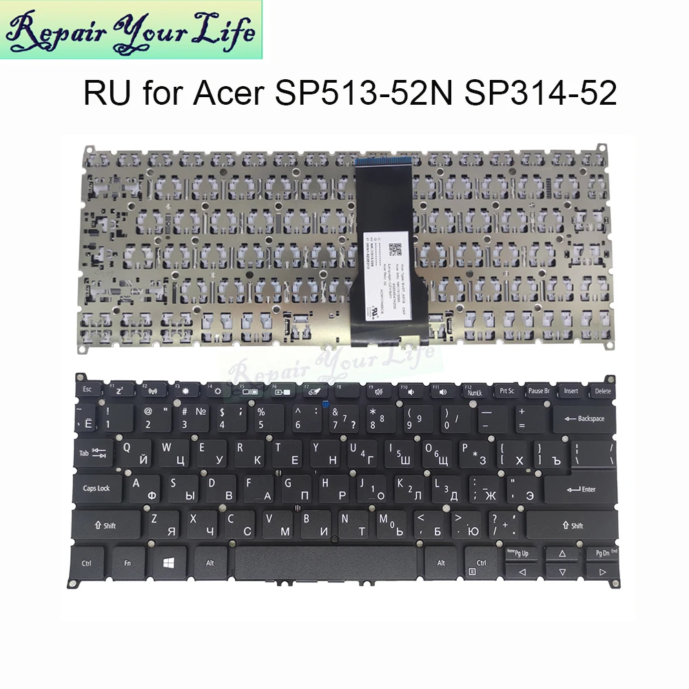 

Russian computer Keyboard for Acer Spin 5 SP513-52 SP513-52NP SP513-52N SP513-53N SP314-52 SP314-51 RU QWERTY laptop keyboards