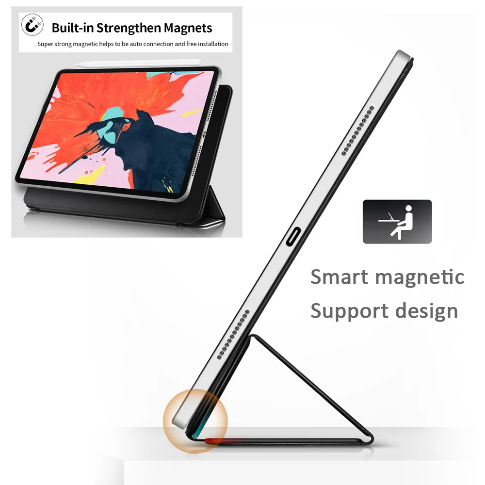 Ультратонкий Магнитный чехол книжка для iPad Pro 2018 9 дюйма с поддержкой