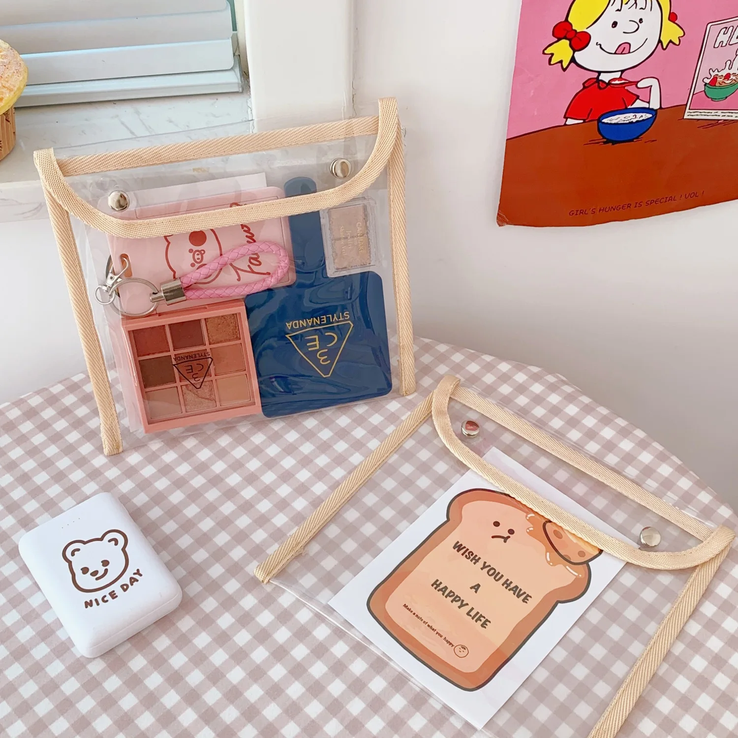 Прозрачная косметичка в Корейском стиле Ins вместительный студенческий чехол для