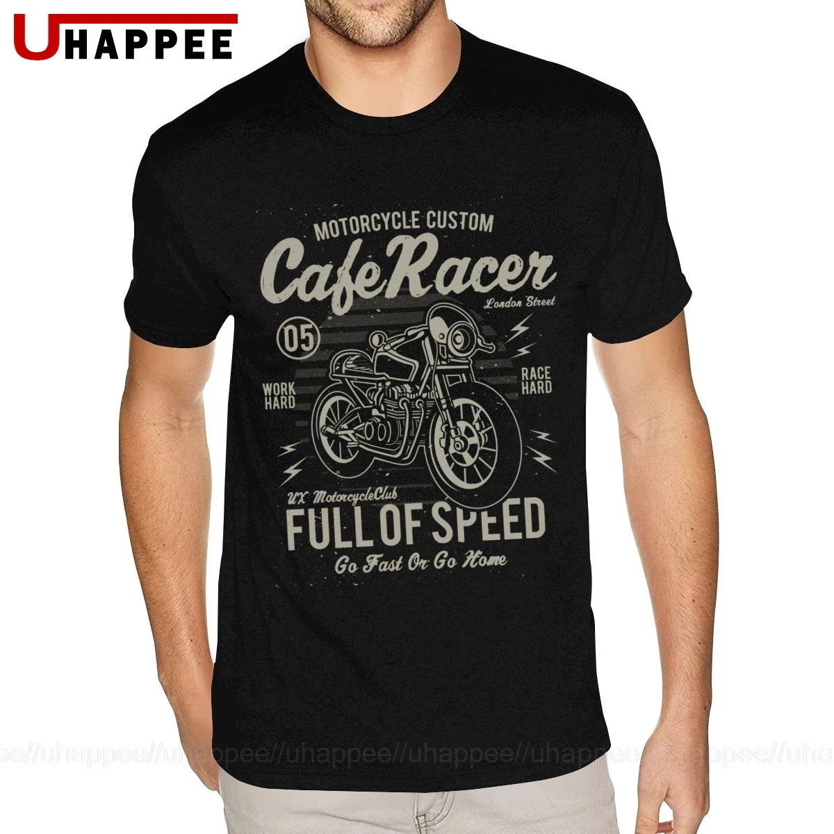 Крутая Мужская футболка Cafe Racer с коротким рукавом и круглым вырезом|Мужские