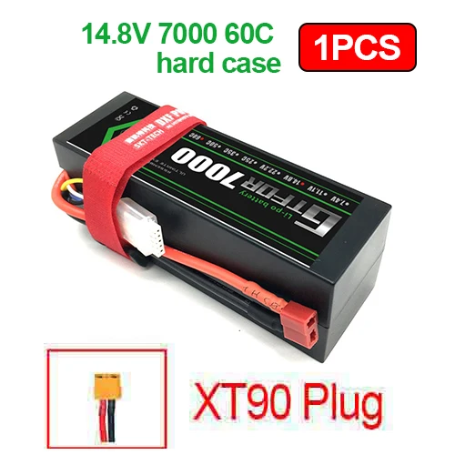 1PCS XT90 Plug DXF Батарея lipo 4S 2s 7,4 v 14,8 V 5200 мА/ч, 7000 mah литий-полимерный Батарея для RC Батарея LiPo 45c 60C для RC Buggy Crawler Monster Truck - Цвет: 1PCS XT90 Plug
