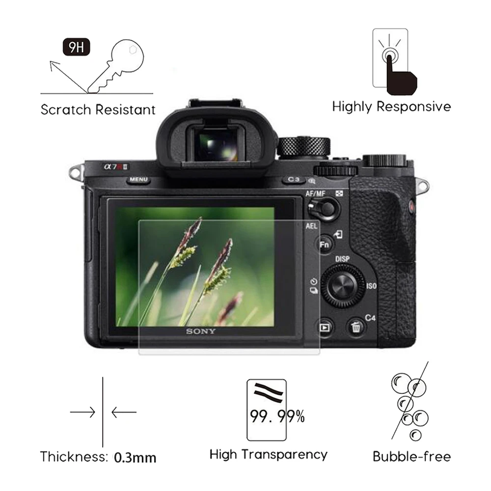 Защитная пленка из закаленного стекла для Sony A6000 A6300 A5000 NEX 6/5 A9 A7R A7 A7s A7II A7III A7RIII A7RII