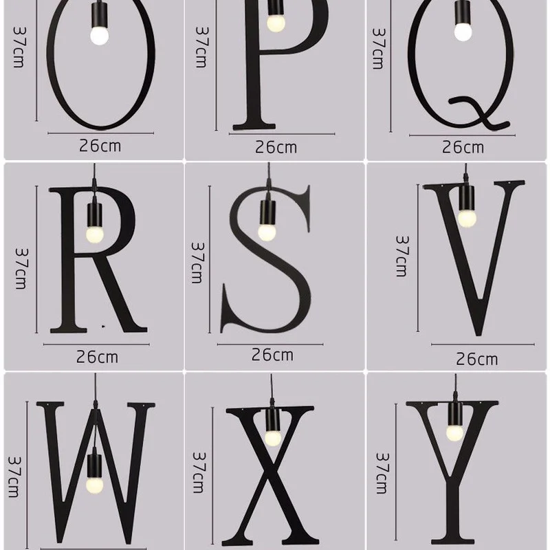 Новинка подвесной светильник в скандинавском стиле с железными буквами сделай
