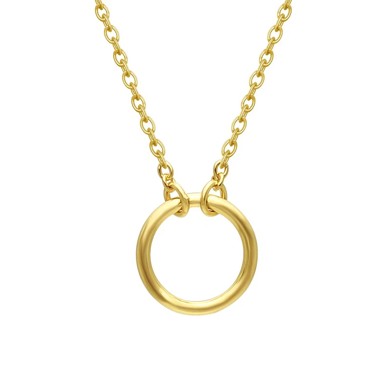 

Minimalist 925 Sterling Silver Geometric Round Pendant Necklace For Women Classic Fine Clavicle Chain Jewelry Drop Shipping