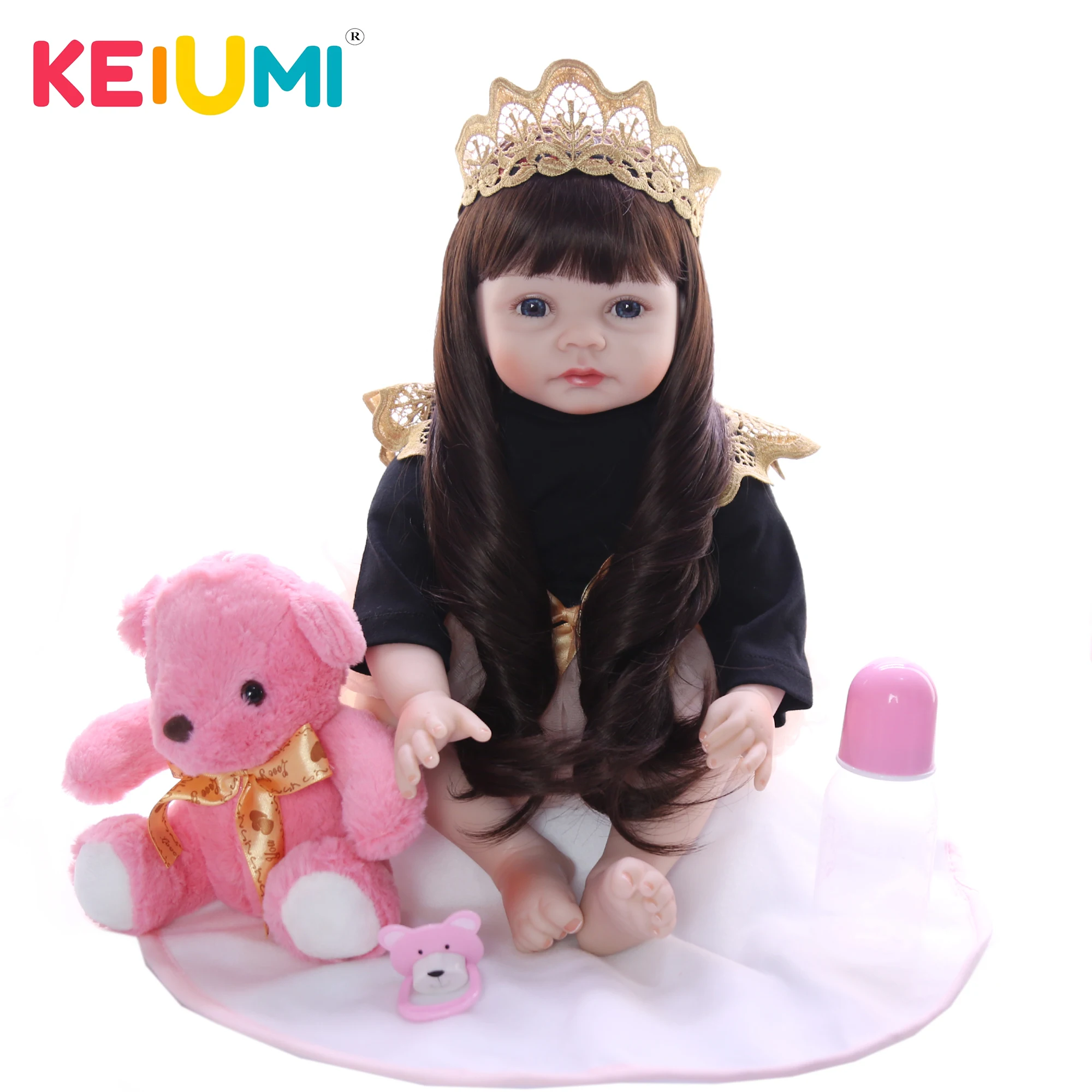 KEIUMI Новое поступление 55 см Кукла реборн Мягкая силиконовая ткань тело