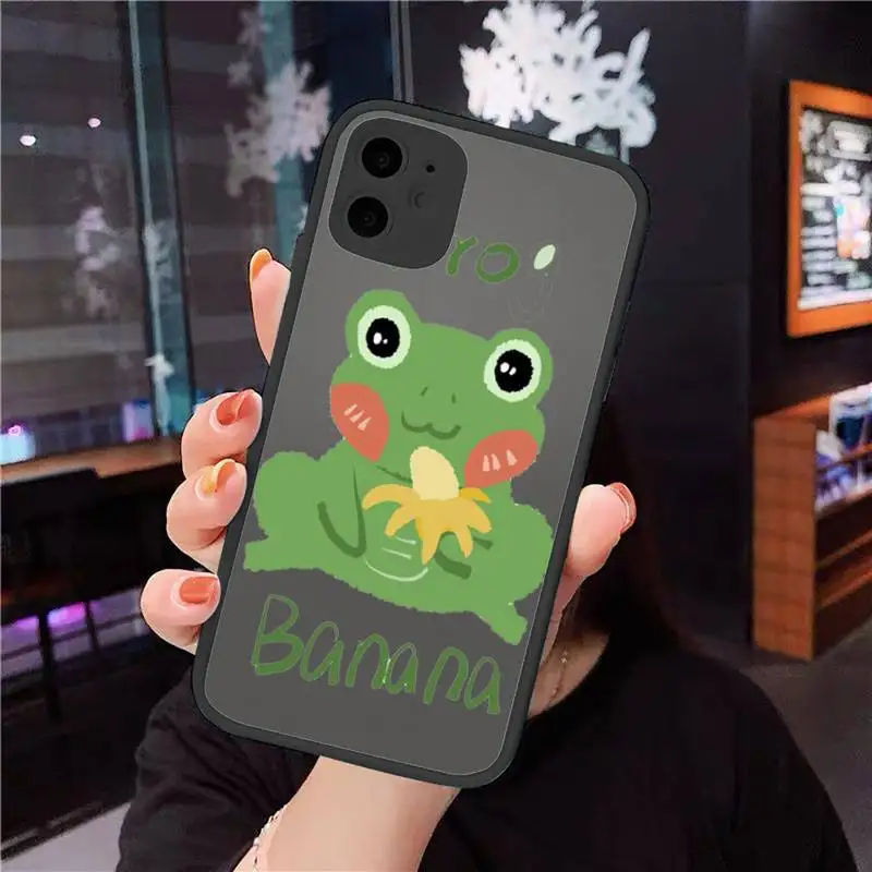 

CARTOON Frog Phone Cases matte transparent For iphone 7 8 11 12 plus mini x xs xr pro max cover