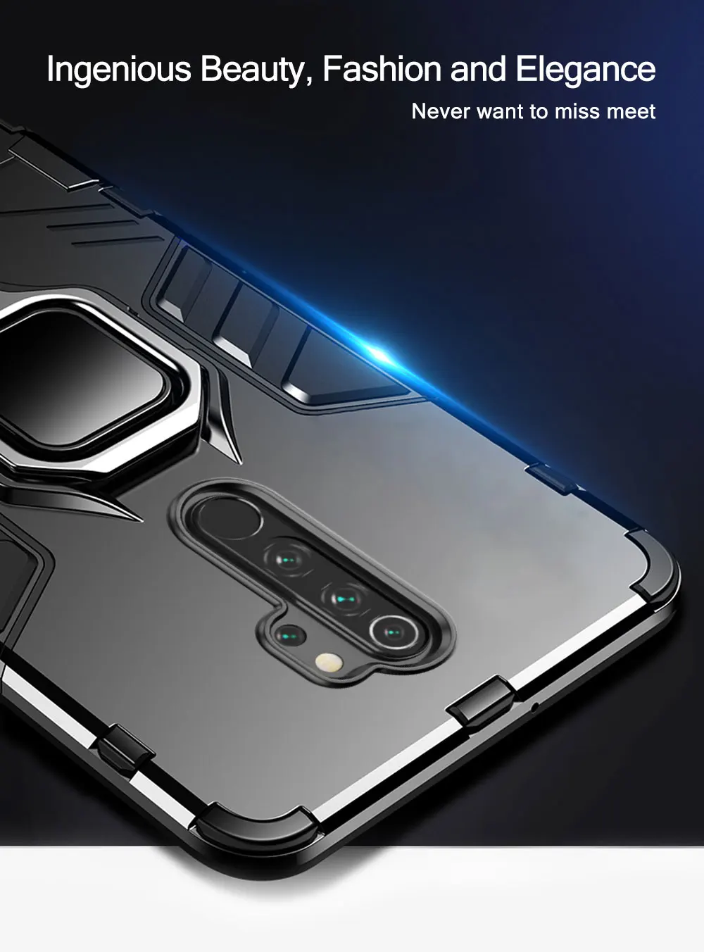 Чехол-кольцо для xiaomi redmi note 8 Pro, чехол, роскошный противоударный бампер, деловой чехол для телефона для xiami redmi note 8 7 note7, чехол