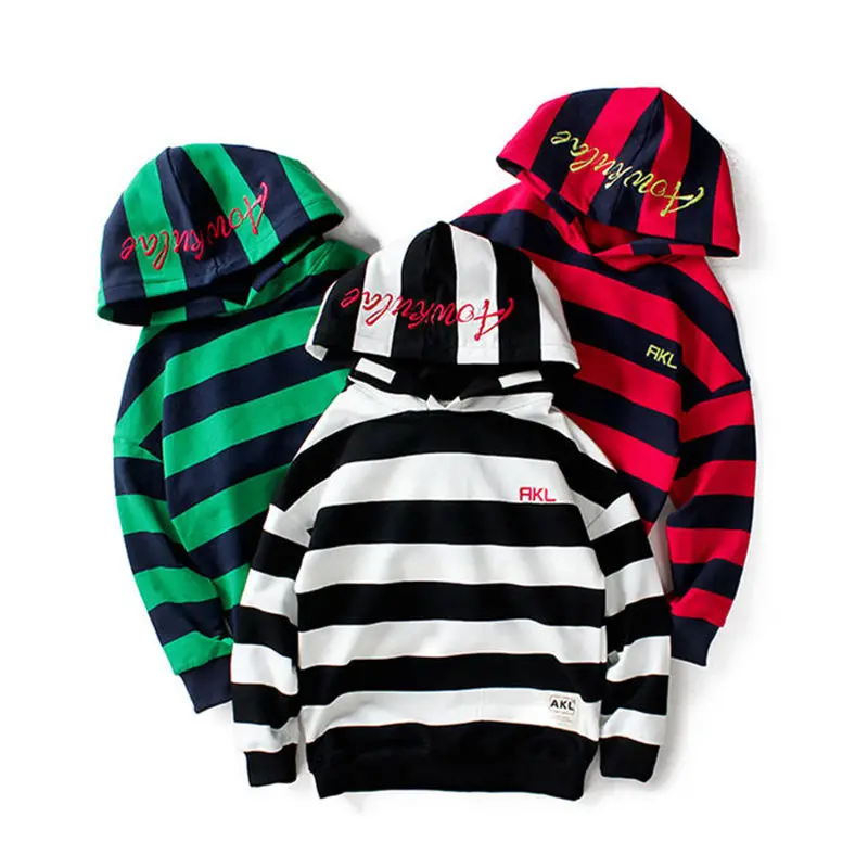 

children's sweatshirt spring autumn korean style kids long sleeve hoodies school teen boys striped tops child hooded sweatshirts