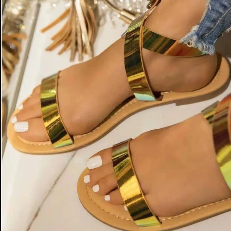 

Big Size Shoes Woman 2021 Low Female Slippers New Flat Summer Fabric Rubber Slides Rome PU Scandals Hoof Heels Shoes Ladies' Sli