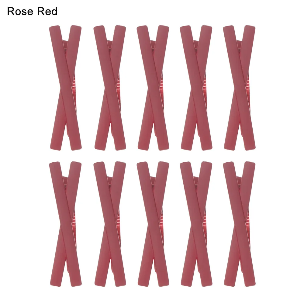 Rose Red 10 шт., разноцветные заколки для девочек в Корейском стиле, заколки для волос для девочек, заколки для волос, заколки принцессы, детские головные уборы, аксессуары для укладки волос - Цвет: Rose Red
