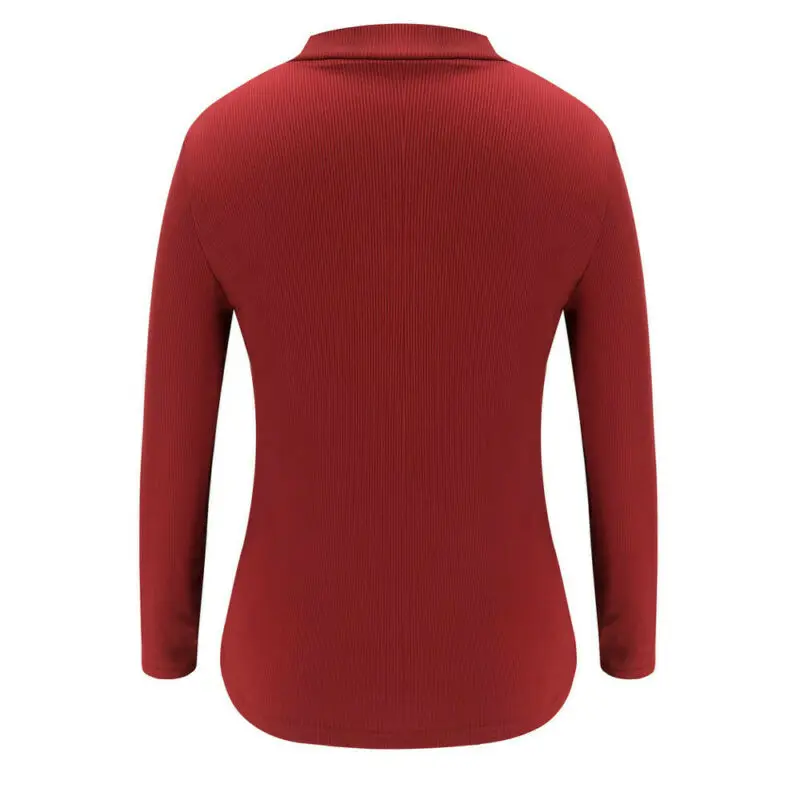 

2019 Sexy High Neck Red Long Sleve Women Blouse Sexy Tops and Blouse Winter Fall Tops Women Blouse Letter Pattern Female Blusas