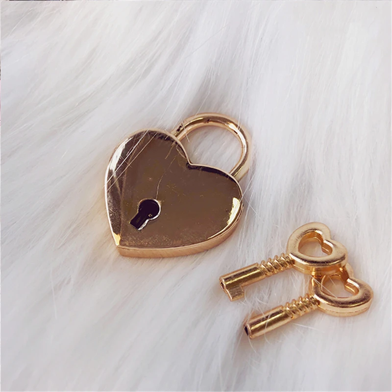 Женский ошейник в стиле Харадзюку ручной работы с замком форме сердца и ключом