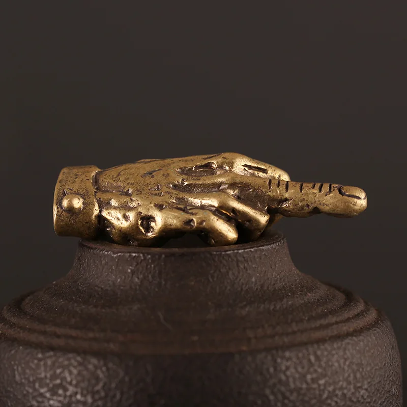 Латунные ручные брелки среднего пальца подвески брелок креативные медные DIY