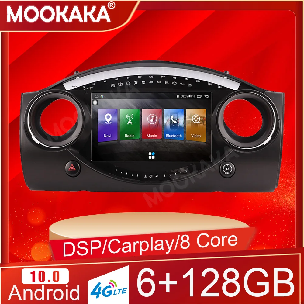 

6 + 128 ГБ Android 10 для BMW Mini Cooper 2004-2006 Автомобильный мультимедийный плеер GPS Navi аудио стерео экран головное устройство магнитофон