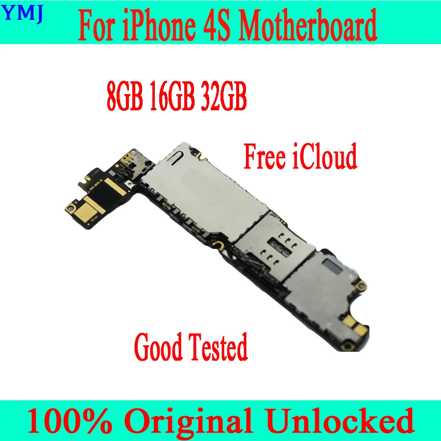 8 GB 16 32 для iphone 4S материнской платы с бесплатной iCloud оригинальный разблокирована