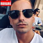 Солнечные очки RBRARE с полуоправой UV400 для мужчин и женщин, поляризационные солнцезащитные, в классическом ретро стиле