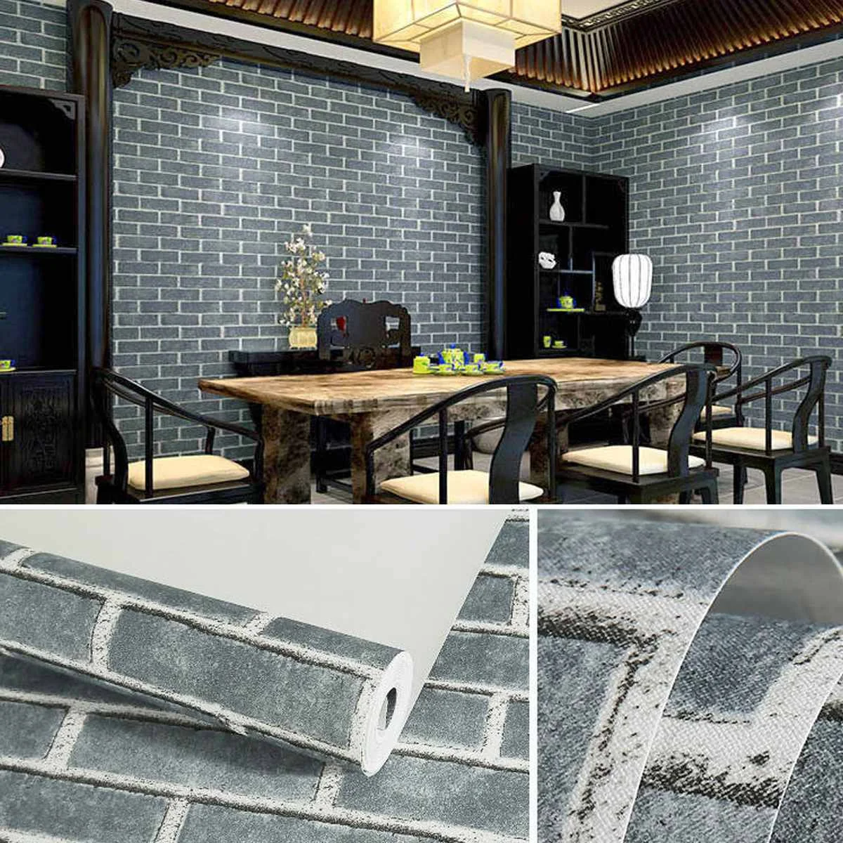 

10X0.5M Home Decor 3D Vintage wall sticker Paper Brick Stone Rustic Effect Self-adhesive Home Decor Sticker livingRoom sticker