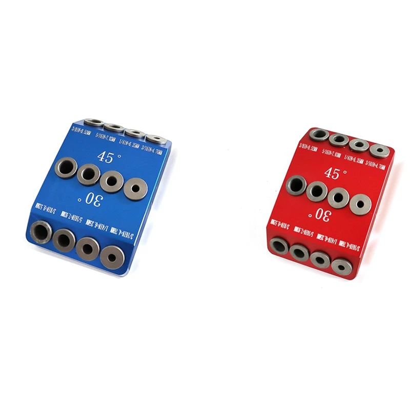 

30/45/90 Degree Angle Oblique Pocket Hole Jig Drill Guide Dowel Jig Kit Wood Drill Locator For Wood Jointing