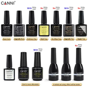 Базовое покрытие CANNI, глянцевое, закаленное, не протирается, матовое покрытие, UV светодиодный, гель для нанесения основания долговечный цветной лак, Гель-лак для ногтей
