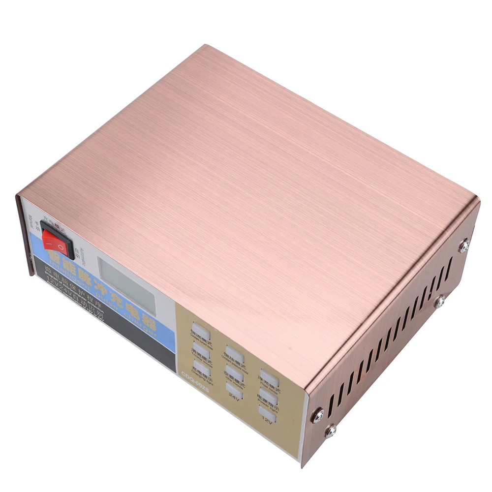 leepee car battery charger digital lcd display full automatic intelligent pulse repair battery charger useu plug 110v220v free global shipping