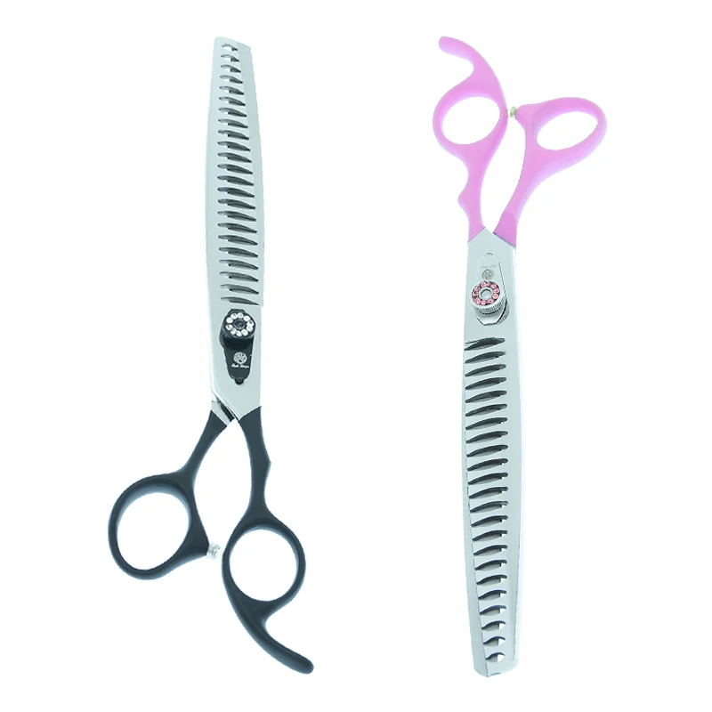 

Purple Dragon 8 inch Professional Dogs Grooming Scissors 22 Teeth Big Pet Thinning Shears Japan 440c Dog Hair Clippers B0060B