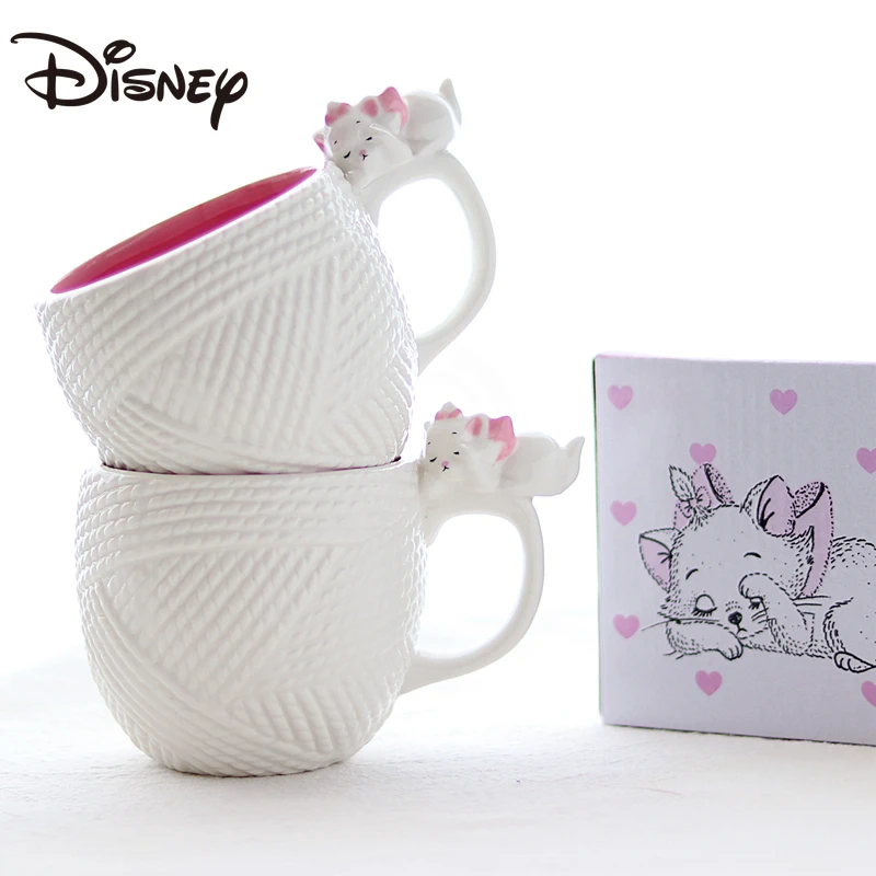 

Disney mug limited to Mary cat lying on a ball of plush ceramic cup girl's home cute milk cup drinking cup mugs coffee cups