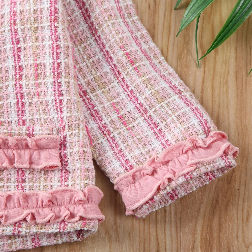 Детский комплект одежды из 2 предметов для маленьких девочек нарядное клетчатое